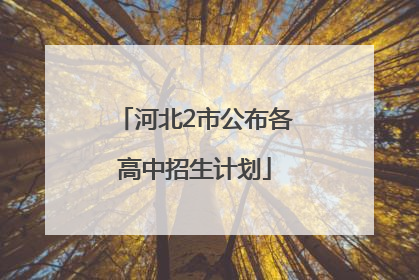 河北2市公布各高中招生计划