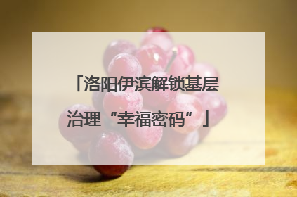 洛阳伊滨解锁基层治理“幸福密码”