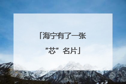 海宁有了一张“芯”名片