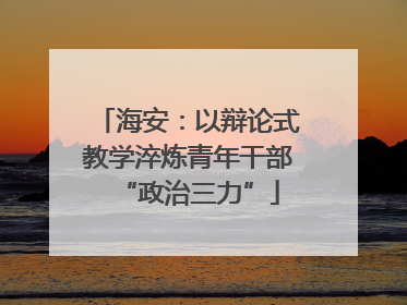 海安：以辩论式教学淬炼青年干部“政治三力”
