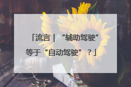 流言｜“辅助驾驶”等于“自动驾驶”？