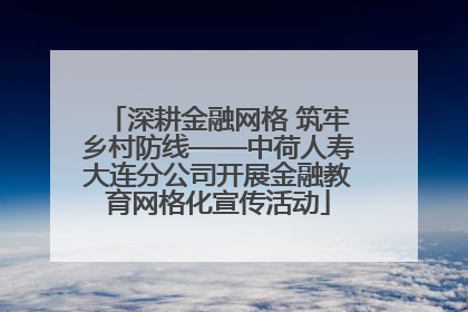 深耕金融网格 筑牢乡村防线——中荷人寿大连分公司开展金融教育网格化宣传活动