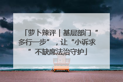 萝卜辣评｜基层部门“多行一步”，让“小诉求”不缺席法治守护