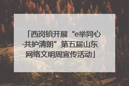 西岗镇开展“e举同心·共护清朗”第五届山东网络文明周宣传活动