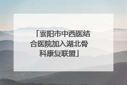 襄阳市中西医结合医院加入湖北骨科康复联盟