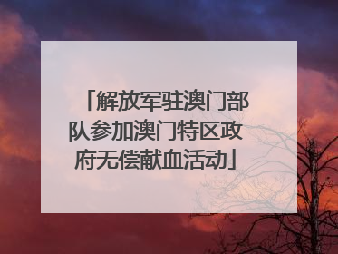 解放军驻澳门部队参加澳门特区政府无偿献血活动