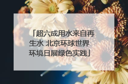 超六成用水来自再生水 北京环球世界环境日展绿色实践
