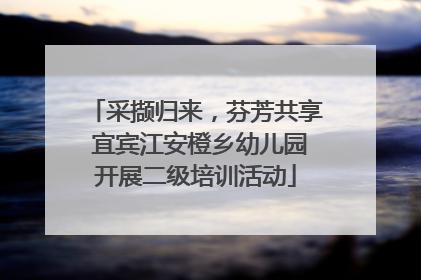 采撷归来，芬芳共享 宜宾江安橙乡幼儿园开展二级培训活动