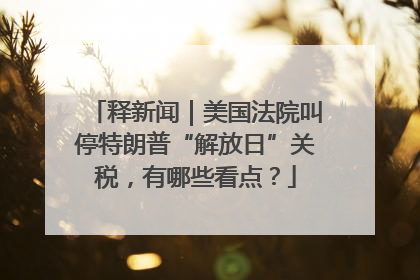 释新闻｜美国法院叫停特朗普“解放日”关税，有哪些看点？