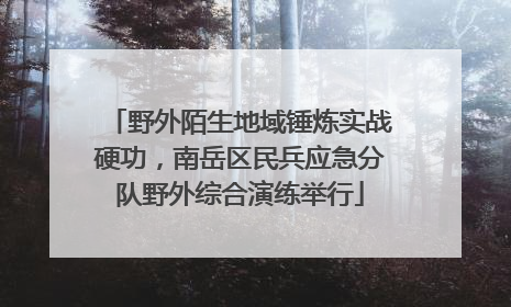 野外陌生地域锤炼实战硬功，南岳区民兵应急分队野外综合演练举行