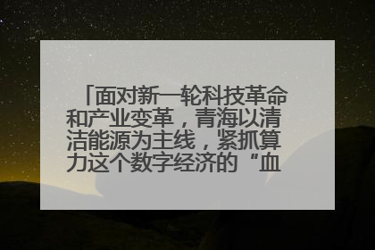 面对新一轮科技革命和产业变革，青海以清洁能源为主线，紧抓算力这个数字经济的“血液”、科技主权的“筹码”、产业升级的“杠杆”、绿色转型的“支点”，勇于撬动国家“双碳”战略、“东数西算”工程重大发展新机遇