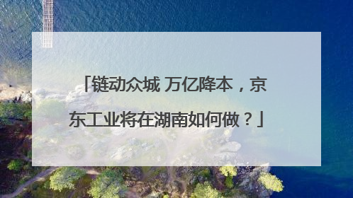 链动众城 万亿降本，京东工业将在湖南如何做？