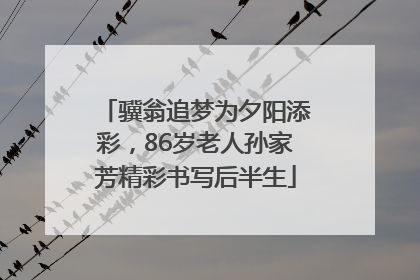 骥翁追梦为夕阳添彩，86岁老人孙家芳精彩书写后半生