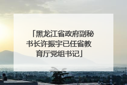 黑龙江省政府副秘书长许振宇已任省教育厅党组书记