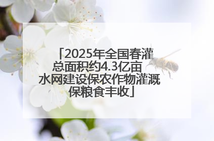 2025年全国春灌总面积约4.3亿亩 水网建设保农作物灌溉 保粮食丰收
