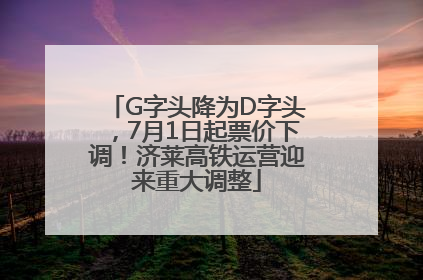 G字头降为D字头，7月1日起票价下调！济莱高铁运营迎来重大调整